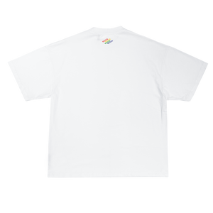 Oversized Friends Logo T-Shirt mock-up, back flat view