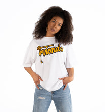 Load image into Gallery viewer, Oversized Friends Logo T-Shirt on body, woman posing in studio